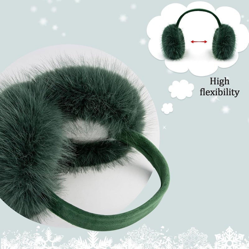 FSTEOE Women Winter Ear Muffs Foldable Girl Ear Warmer Fashion Furry Earmuff Soft Ear Cover Cold Weather - Image 4